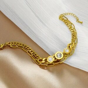 High-quality  18K Gold Plated Retro Roman Numerals Casual Minimalist Bracelet